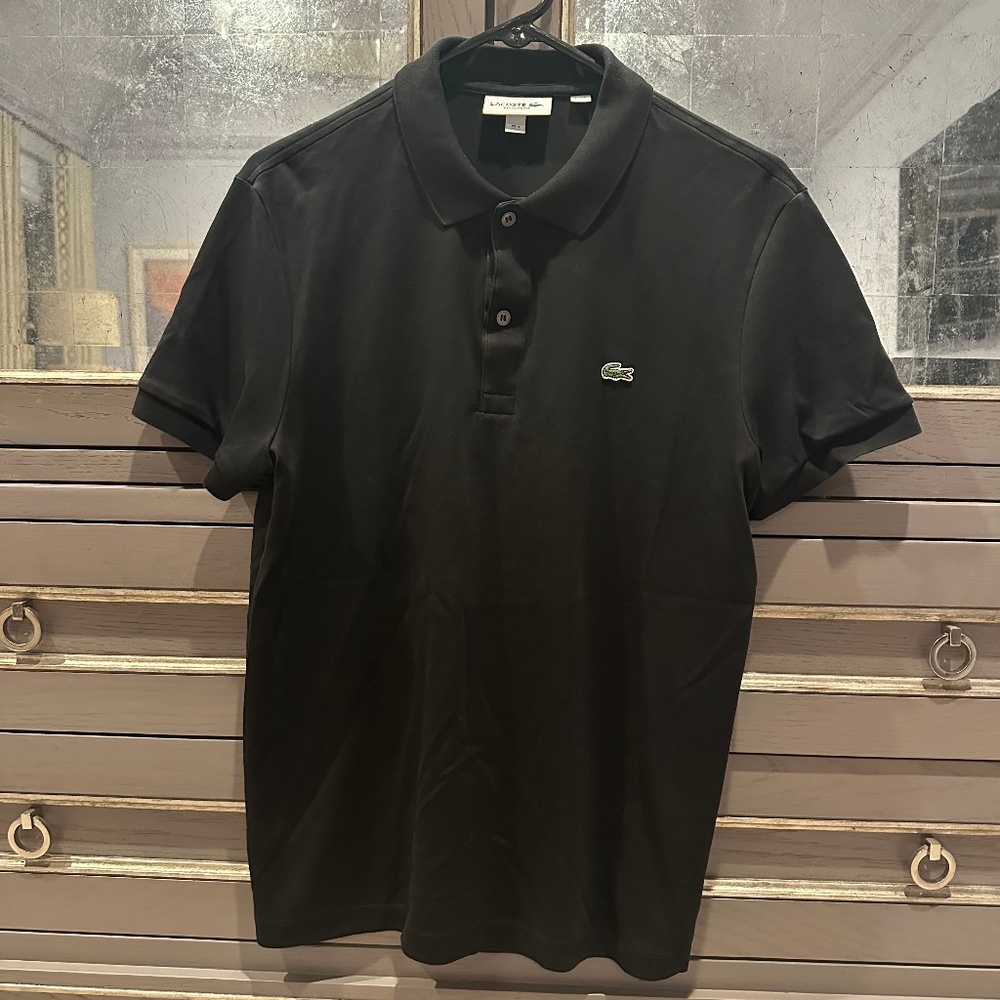 Men's Lacoste Polo - Black sz med
